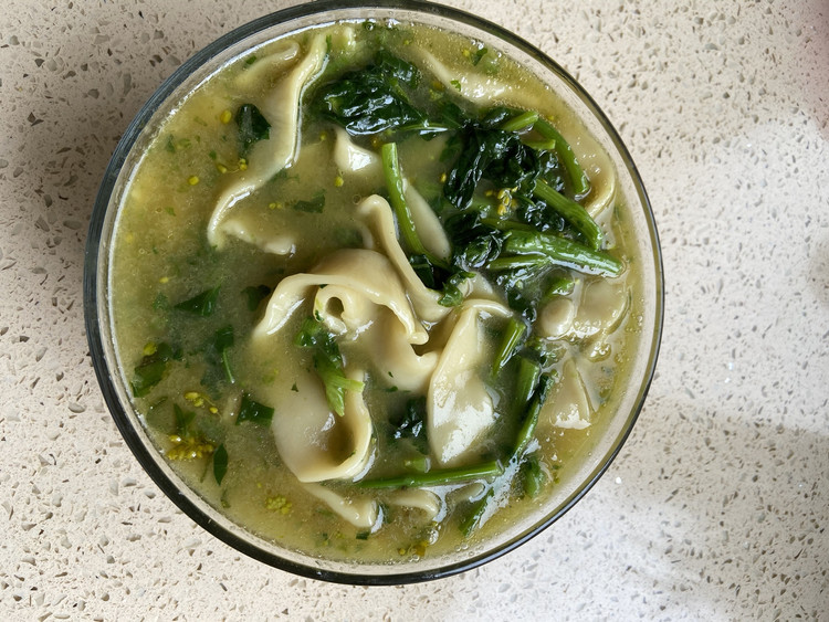 油菜手擀面的做法