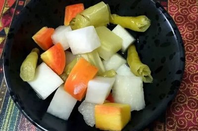 三色泡菜，泡1天就可以吃的小泡菜