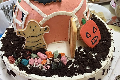 万圣节-南瓜城堡蛋糕
