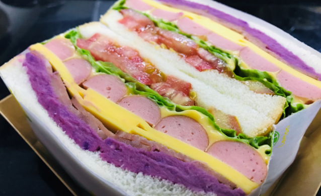 紫薯肠仔芝士三明治
