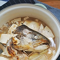 清酒三文鱼头炖豆腐的做法图解7