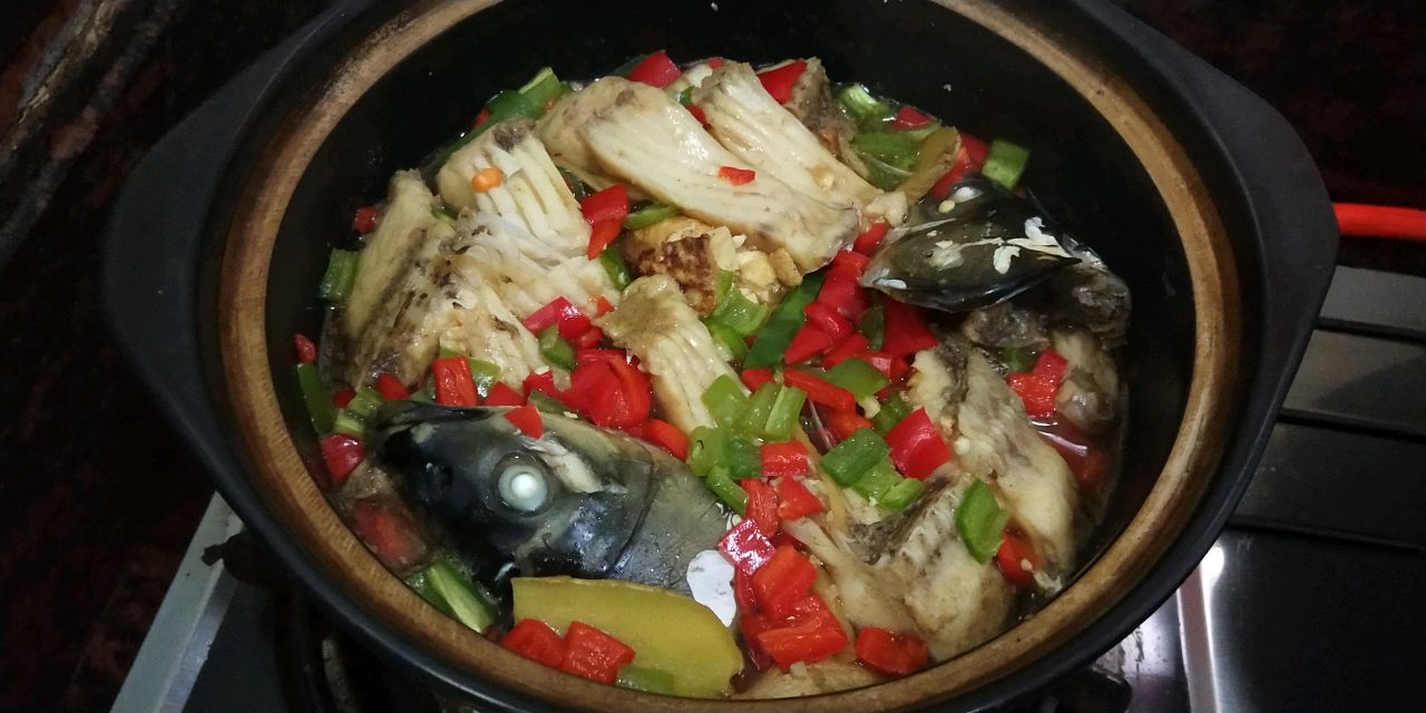 Stewed fish in casserole