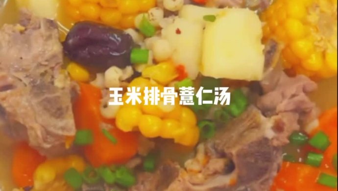 玉米排骨薏仁汤，除湿气汤啊