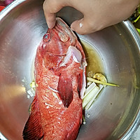 清蒸野生红石斑鱼的做法图解1