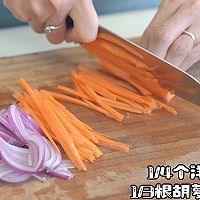 肉炒三丝盖米粉的做法图解3