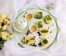 抹茶双色绿豆糕（面包机版）的做法