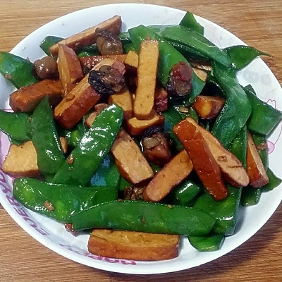 海蛎五香豆腐干炒扁豆(私房菜)