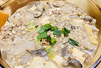 平菇肉末炖豆腐的做法