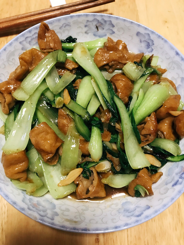 小油菜炒猪大肠的做法