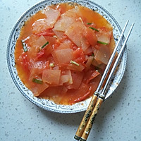冬瓜炒番茄，喜欢番茄的筒子们这是一道超级简单的菜肴的做法图解1