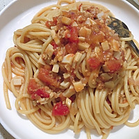 杏鲍菇番茄肉酱意面的做法图解5