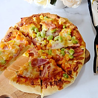 #安佳马苏里拉芝士挑战赛#好吃的火腿毛豆披萨的做法图解16