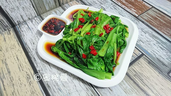 白灼鸡毛菜-素食斋蔬菜减肥轻断食健身-蜜桃爱营养师私厨