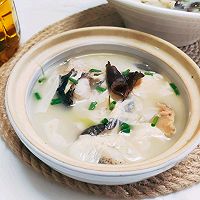 #金龙鱼橄调-橄想橄做#黑鱼豆腐叶汤的做法图解12