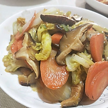白菜胡萝卜炒香菇