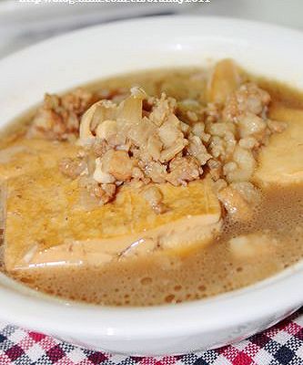 葱酥肉末卤豆腐