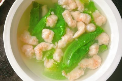 生菜虾滑汤