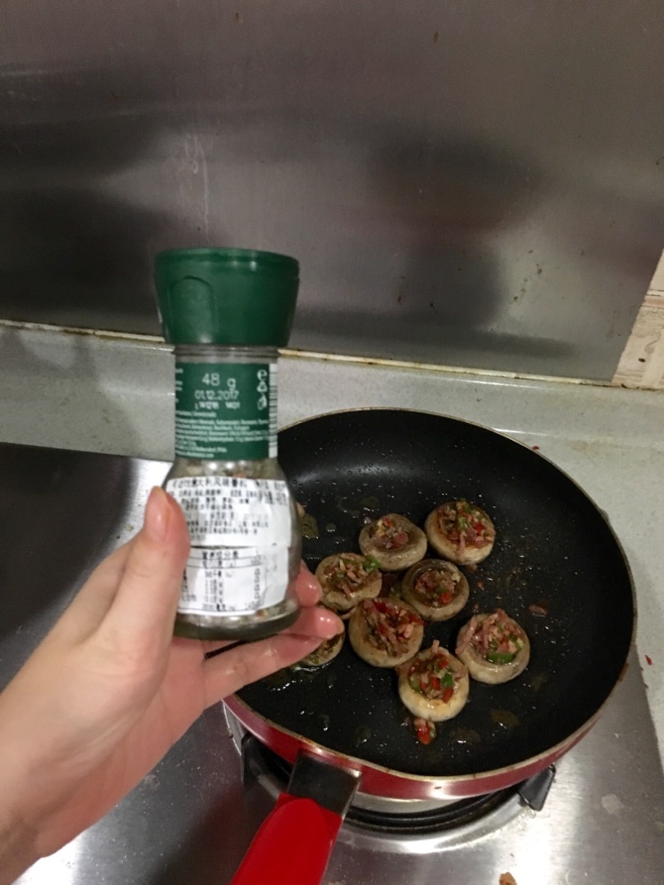 芝士火腿煎蘑菇的做法图解8