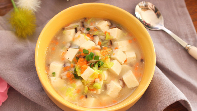 虾皮豆腐蔬菜羹  宝宝健康食谱