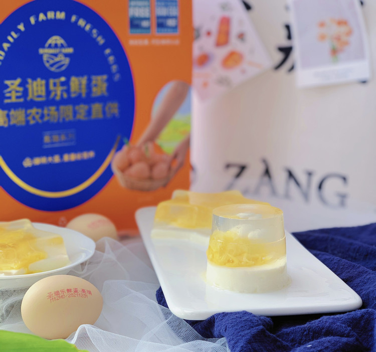 奶香蛋花水晶糕的做法