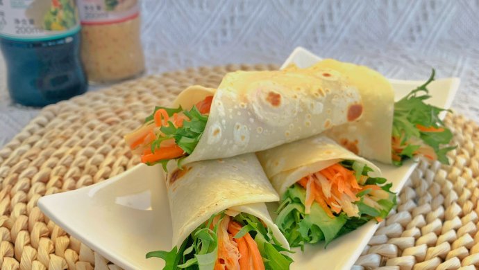 墨西哥鸡肉卷沙拉—轻食纤体健康餐450千卡(附春饼做法)