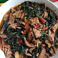 猪肝炒血皮菜（超级下饭）的做法图解4