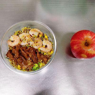 减脂便当-虾仁藜麦饭