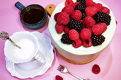 简单的高颜值蛋糕 水果蜜豆抹茶蛋糕
