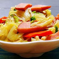 #憋在家里吃什么#火腿蟹味菇炖白菜的做法图解12