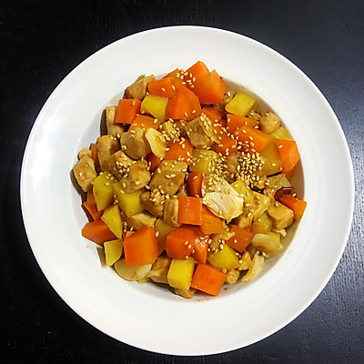 鸡胸烩菜