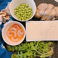 翡翠虾仁荠菜豆腐羹的做法图解1