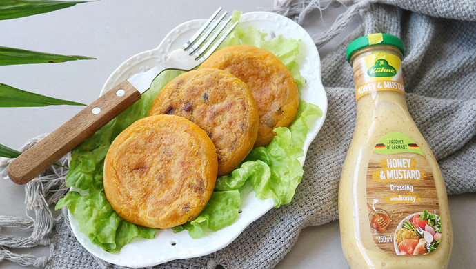 蜜红豆芝士南瓜饼