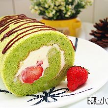 菠菜草莓蛋糕卷
