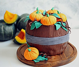 #马卡龙·奶油蛋糕看过来#暖色秋季—秋的收获—南瓜翻糖蛋糕的做法