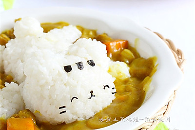 咖喱土豆鸡翅-猫咪饭团
