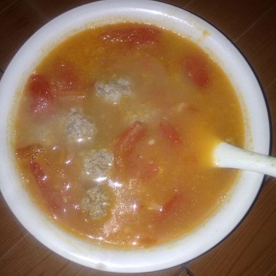 肉圆西红柿汤