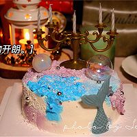 #健康甜蜜烘焙料理#射手座星座蛋糕：蓝海蓝莓~的做法图解13