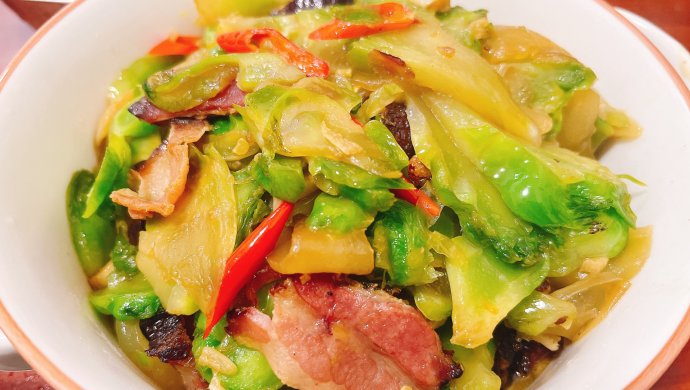 儿菜煮腊肉