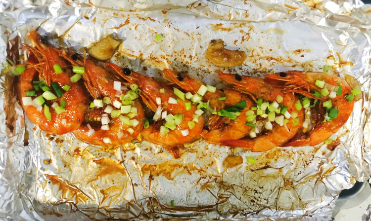 鲜嫩烤虾的做法