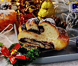 圣诞巧克力花环面包的做法