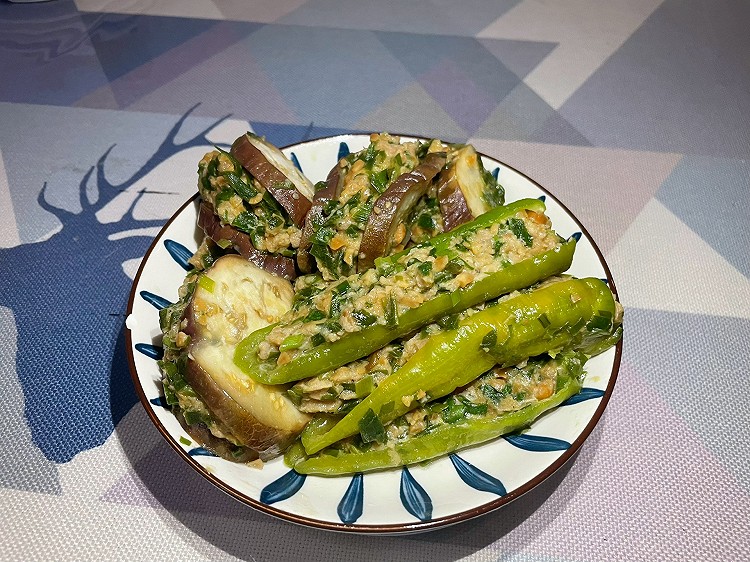 煎酿三宝（辣椒、茄子、豆泡）的做法
