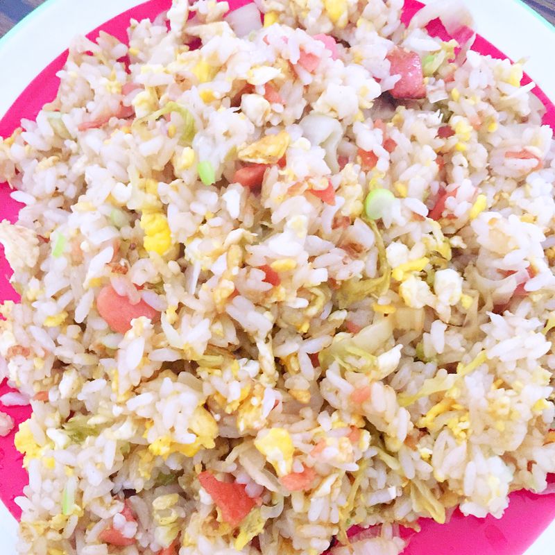 两蛋火腿酸菜炒米