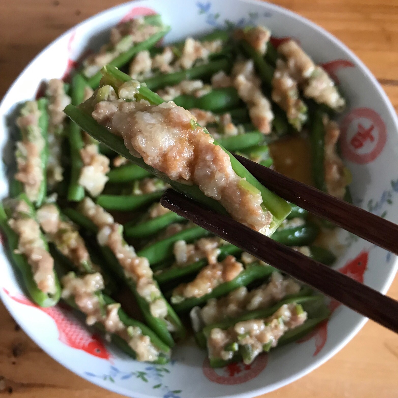 Green bean with meat