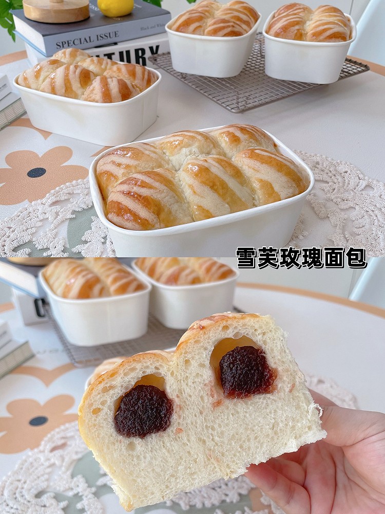 好看又好吃的雪芙玫瑰面包的做法