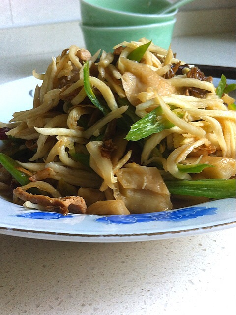 Stir fried bamboo shoots