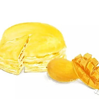 【手绘食谱】芒果千层蛋糕 一口平底锅就可以做的甜品蛋糕的做法图解5