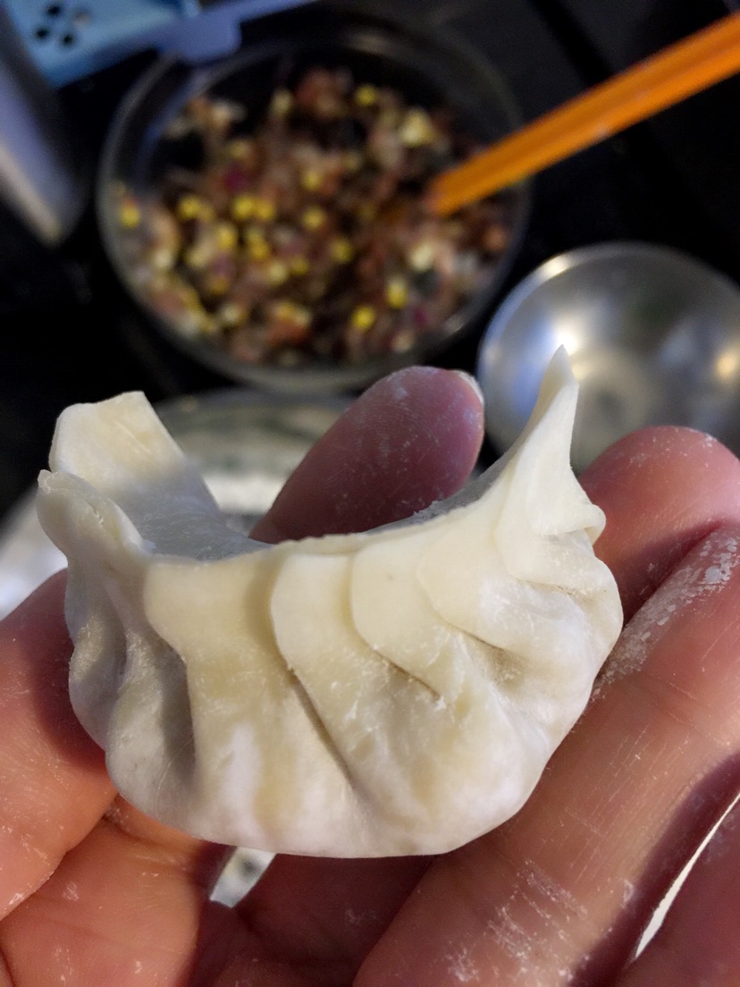 紫洋葱、木耳、玉米猪肉煎饺的做法图解5