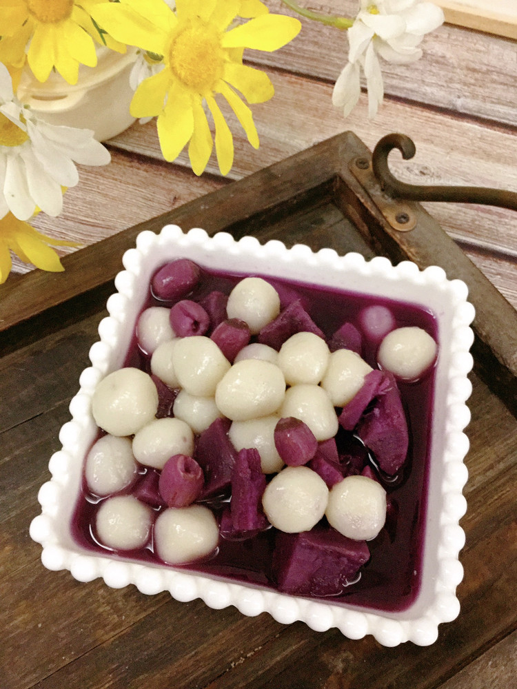 紫薯莲子小汤圆的做法