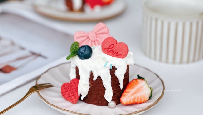浪漫情人节巧克力雪顶蛋糕❤️