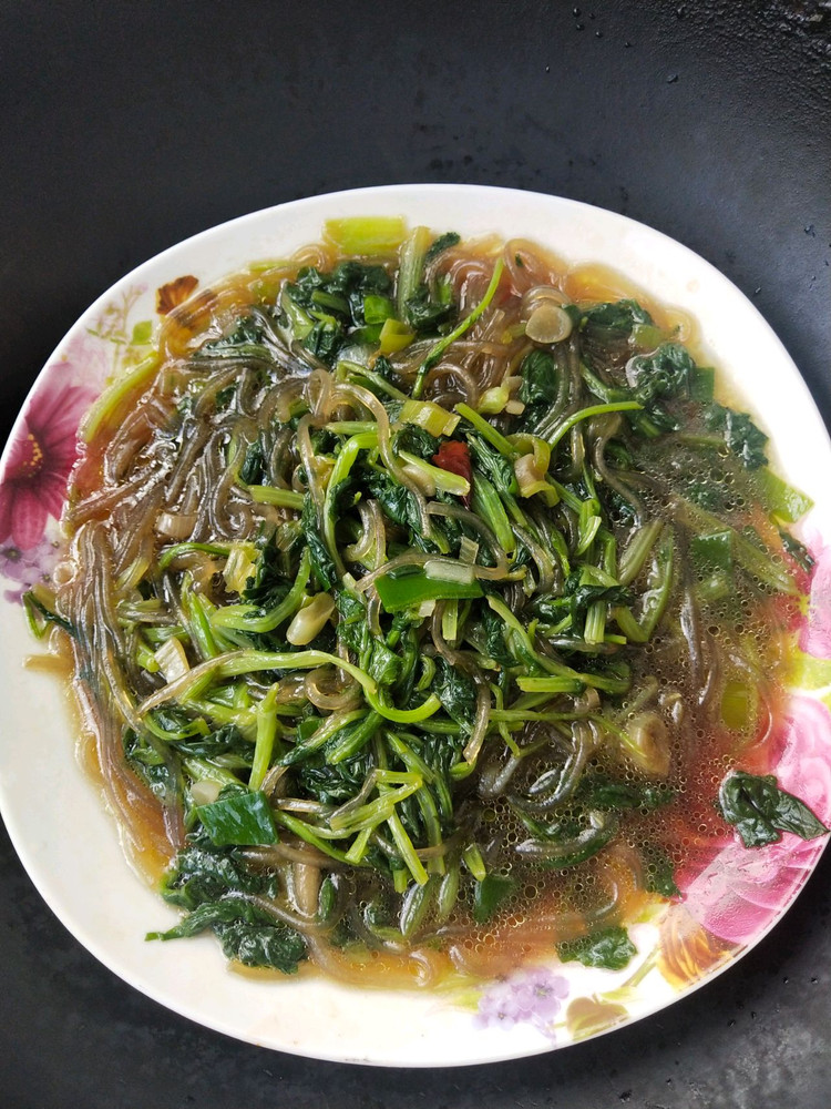 小苔菜炖粉条的做法